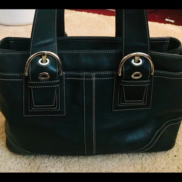 Coach Soho Black Leather Carryall Bag - Picture 1 of 6